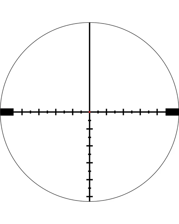 VORTEX VIPER HD 5X25X50 SFP VMR-3 MOA RIFLESCOPE - RETICLE - Crosshair reticle view with horizontal and vertical black lines, hash marks, and a small red dot at the center on a white background.