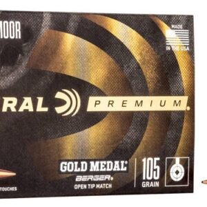 Box of Federal Premium 6mm Creedmoor rifle cartridges with one bullet displayed outside.