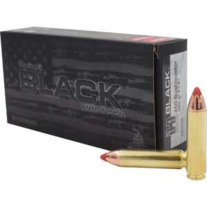 A box of "Black" ammunition with a single bullet displayed in front of it.