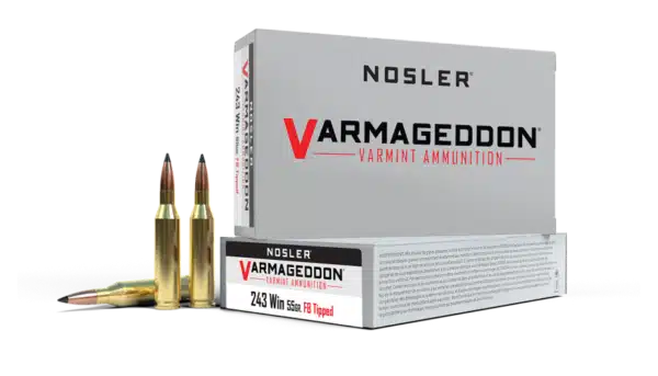 NOSLER 243 WIN 55 GR FB TIPPED VARMAGEDDON