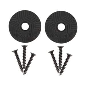 ALLEN COMPANY 2-PIECE DISC GUN & TOOL MAGNET SET - Two black rubber washers with a center hole and five black screws arranged in a group.