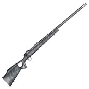 CHRISTENSEN ARMS SUMMIT TI 28 NOSLER - A sleek, modern rifle with a carbon fiber and silver finish, featuring a long barrel and detailed grip design.