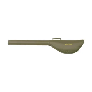 ALLEN COMPANY 45" RIPRAP SPIN FISHING ROD CASE - An olive green fishing rod case with a zippered top, featuring the brand name "Allen" in gold lettering.