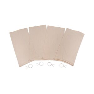 ALLEN COMPANY COLORADO DELUXE DEER GAME BAGS - Four beige muslin bags with three white twist ties, ideal for brewing or straining food and beverages.