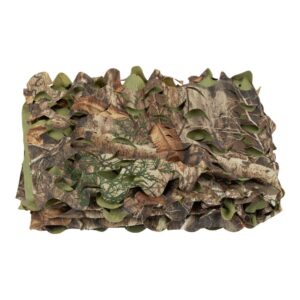 ALLEN COMPANY DIE-CUT CAMO - 9.8FT X 58IN - REALTREE EDGE & OLIVE - Folded camouflage netting displaying a mix of earthy browns and greens, ideal for blending into natural outdoor environments.