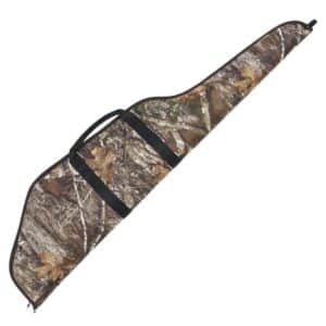 ALLEN COMPANY LEADVILLE RIFLE CASE - 48IN - REALTREE EDGE - Camo gun case with a handle, featuring a blend of brown, green, and black patterns resembling natural foliage and tree bark.