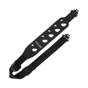 ALLEN COMPANY SHADOW HYPERLITE SLING WITH SWIVELS - A black adjustable carrying strap with hexagonal cutouts and plastic attachments, branded with the 'Allen' logo.