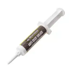 ANTI-SEIZE GREASE - 12CC SYRINGE - A tube of anti-seize grease with a white applicator tip, labeled "ANTI-SEIZE GREASE" against a carbon fiber background.