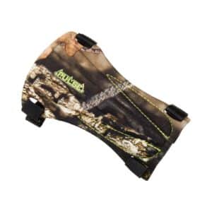 PULSE 2 STRAP ARMGUARD BY ALLEN - Camo armguard featuring a rugged design with green stitching and secure straps for adjustable fit, enhancing outdoor activities.