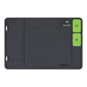 SHIELD MAT - HANDGUN - Black work mat featuring compartments and bright green accents, labeled with "Breakthrough" and "SHIELD Mat" logos.