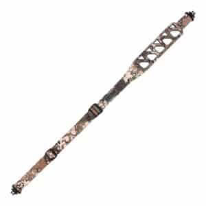 VERTEX HYPER TOUGH SLING W SWIVELS - VEIL TERRAIN - Camo-patterned strap with adjustable buckle, designed for outdoor activities and gear attachments. Durable and functional design.