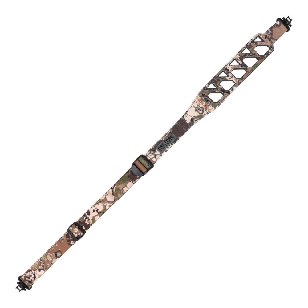 VERTEX HYPER TOUGH SLING W SWIVELS - VEIL TERRAIN - Camo-patterned strap with adjustable buckle, designed for outdoor activities and gear attachments. Durable and functional design.