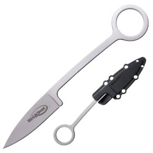 COLD STEEL BIRD AND TROUT - A stainless steel Bird & Trout knife with a ring handle and a matching miniature knife in its black Secure-Ex sheath, both on a white background.