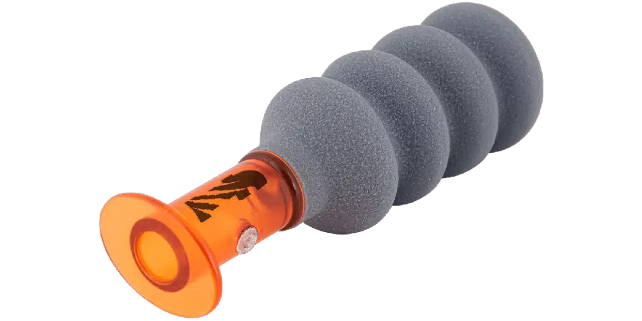 FLEXTONE OL' BUSHYTAIL CALL - A orange and grey squirrel call on a white background.