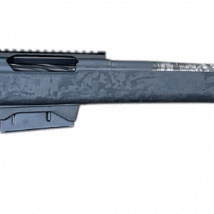 HORIZON FIREARMS VANDAL CARBON 22" 7MM PRC - A long, sleek gray rifle with a textured stock and a patterned barrel, showcasing a modern design and tactical features.