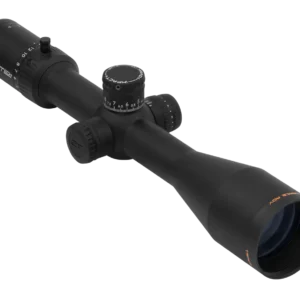 ZEROTECH TRACE ADVANCED 4-24X50MM RMG ILLUMINATED - A sleek black rifle scope with multiple adjustment knobs and a zoom feature, designed for precision targeting and shooting accuracy.