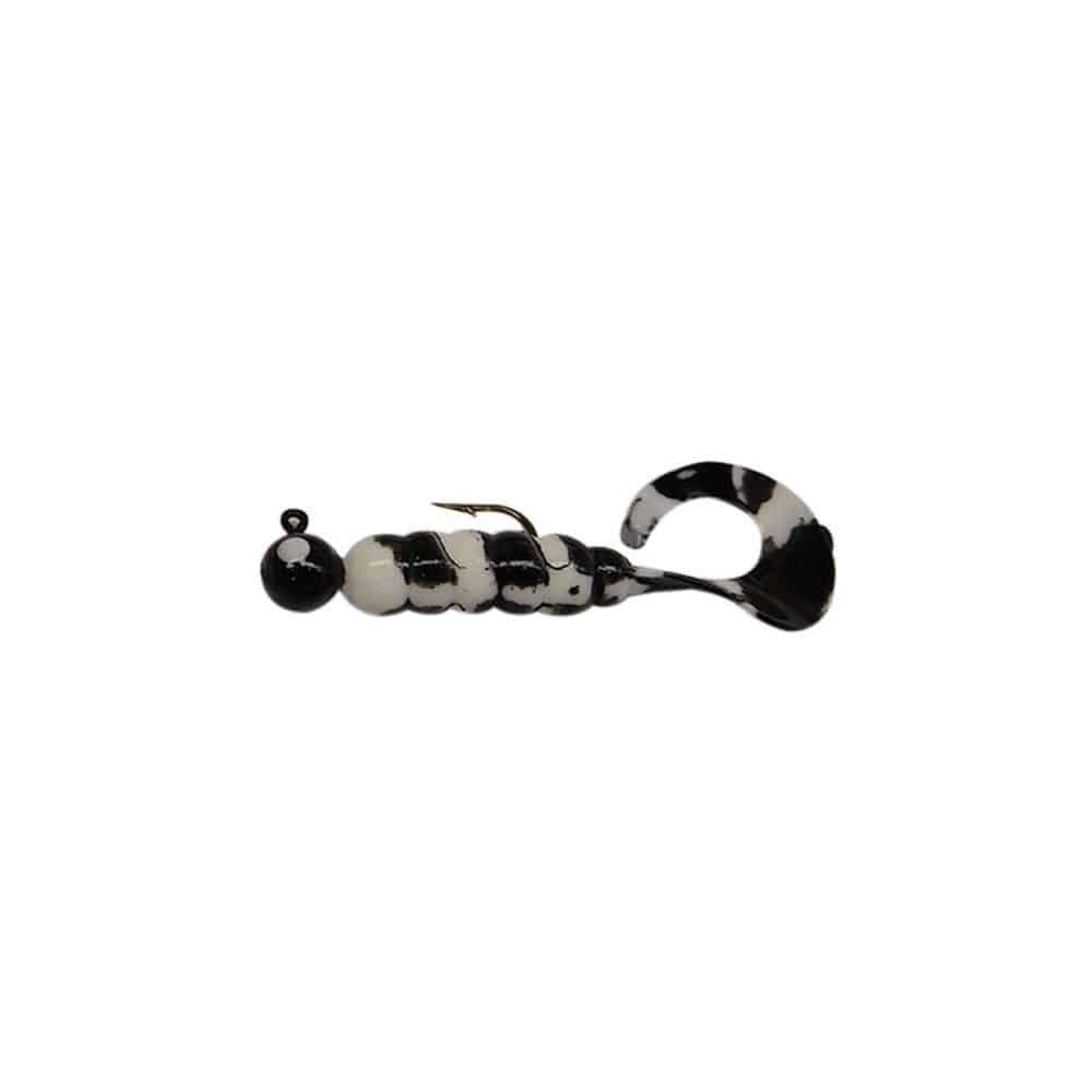 MFS Baits White&Black Stripes Single Tail/Black Head/White Eye