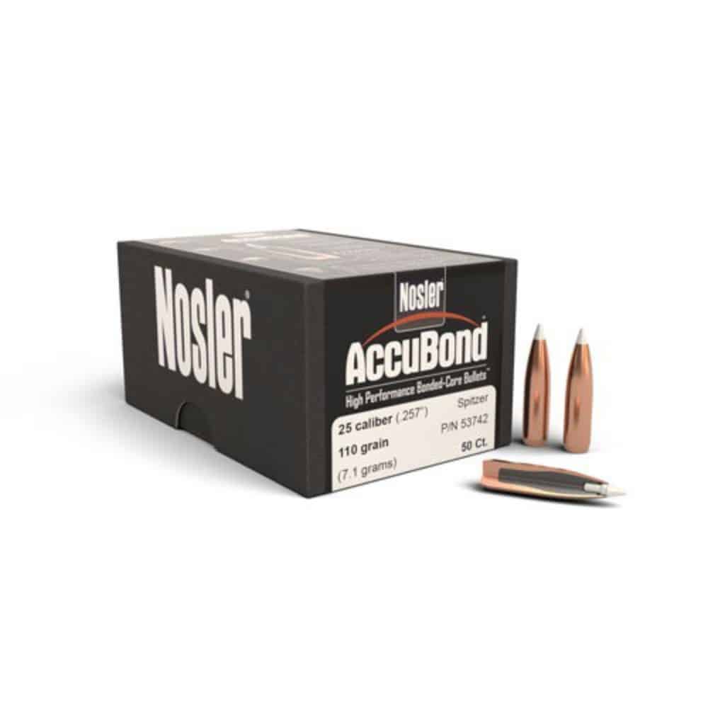 Nosler AccuBond 25 Caliber 110 Grain Bullets