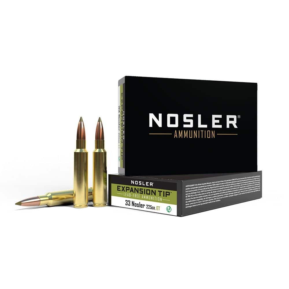 Nosler E-Tip Lead Free Ammo - 33 Nosler 225gr (20ct)