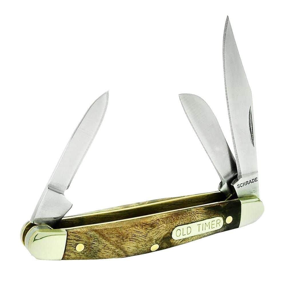 Schrade Old Timer Custom Junior Knife with Desert Iron Wood Handle - 2 3/4"