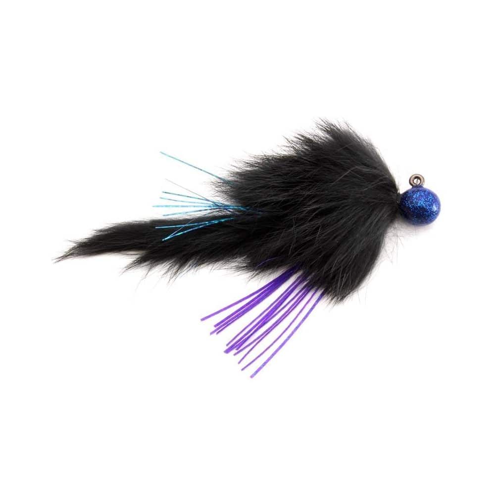 Zak Tackle Twitching Jig 1/2 oz - Purple Collar & Tail, PPL Strip, Blue Head